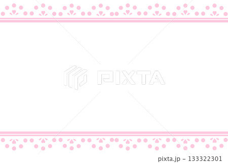 薄いピンク色のハートが隠れた上下のフレーム 133322301