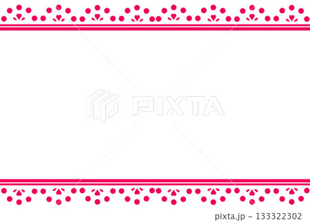 鮮やかなピンク色のハートが隠れた上下のフレーム 133322302