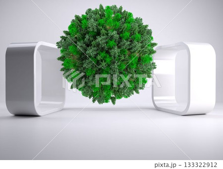 Green natural ball floating Green natural ball floating 133322912