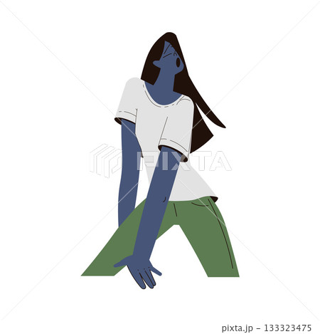 Scared Woman Character Run and Escape Afraid of Something Vector Illustration Scared Woman Character Run and Escape Afraid of Something Vector Illustration 133323475