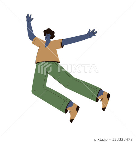 Scared Man Character Float and Fly in the Air Suffer from Hurricane Vector Illustration Scared Man Character Float and Fly in the Air Suffer from Hurricane Vector Illustration 133323478