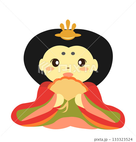 ひな人形の女雛のイラスト 133323524