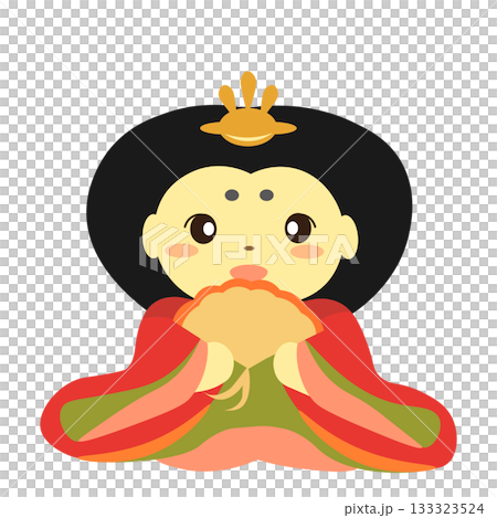 ひな人形の女雛のイラスト 133323524