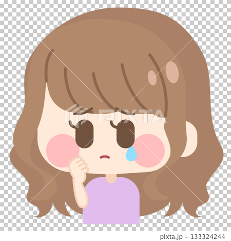 頭髮蓬鬆的女孩（哭泣） 133324244