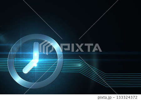 Clock on technical background 133324372