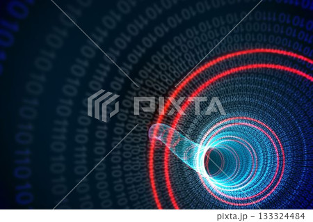 Binary spiral with red glow Binary spiral with red glow 133324484