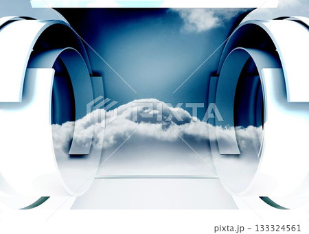 Cloud in a futuristic structure Cloud in a futuristic structure 133324561