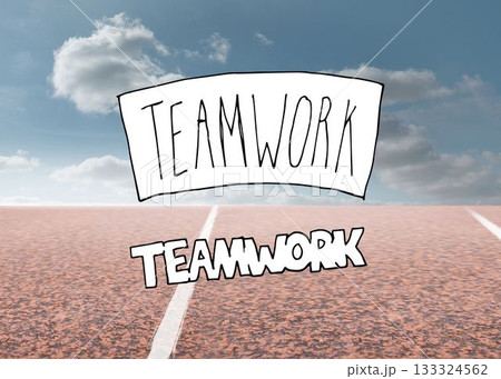 Teamwork written over running track 133324562