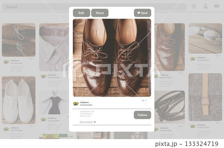 Composite image of leather shoes image on site 133324719