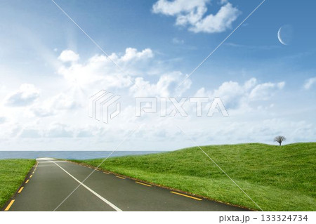 Road leading out to the horizon Road leading out to the horizon 133324734