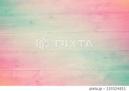 Flat design wooden planks are showing horizontal pastel gradient with visible wood grain and knots 133324851
