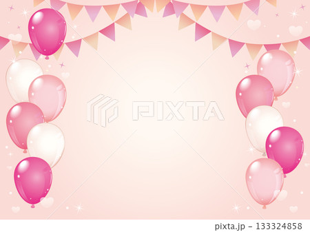 ピンクの風船の背景 133324858