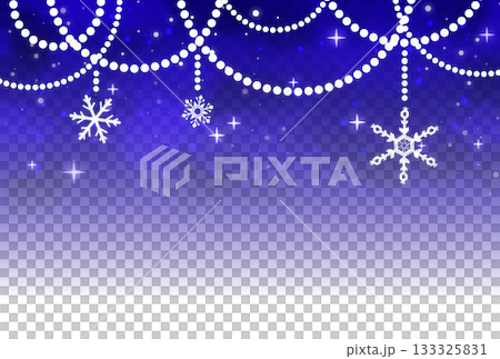 深紫色雪花和珍珠花環營造出閃閃發光的背景 深紫色雪花和珍珠花環營造出閃閃發光的背景 133325831