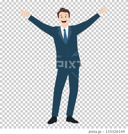 A cheerful, welcoming brown-haired male business person 133326144