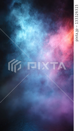 Colorful swirling mist fog illuminated abstract background blue pink dreamy vibrant Colorful swirling mist fog illuminated abstract background blue pink dreamy vibrant 133326315
