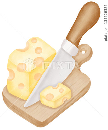 Cheese Lover gouda and cheddar watercolor illustration Cheese Lover gouda and cheddar watercolor illustration 133326522