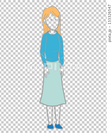 明るい色の髪の若い女性のイラスト 明るい色の髪の若い女性のイラスト 133326547