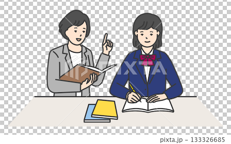 Illustration material of a tutor teaching a student Illustration material of a tutor teaching a student 133326685