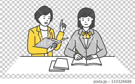 Illustration material of a tutor teaching a student Illustration material of a tutor teaching a student 133326686