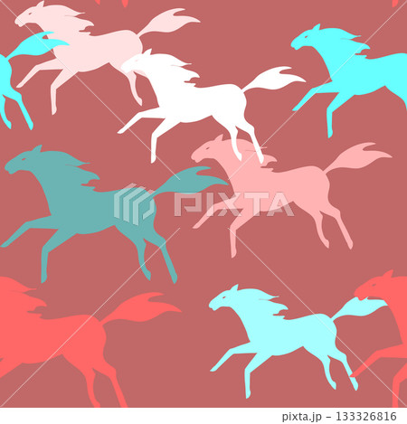 Running horses seamless pattern 133326816