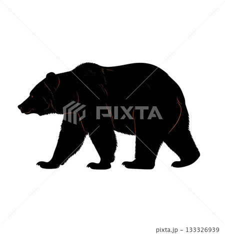 熊のシルエット（PNG） 133326939