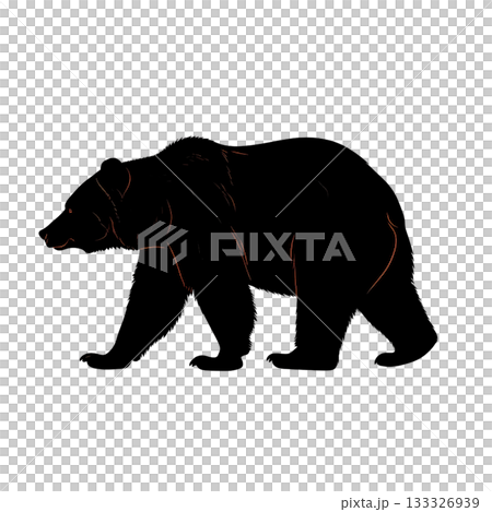 熊のシルエット（PNG） 133326939