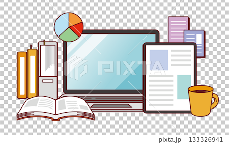 デスク周りのイラスト / ベクター	 133326941