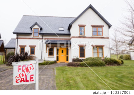 Signboard outside house on footpath 133327002