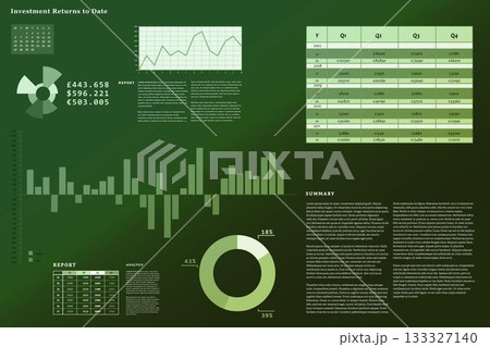 Business interface with graphs and data 133327140