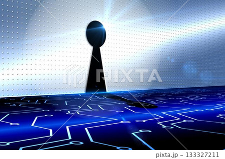 Keyhole on technological background 133327211