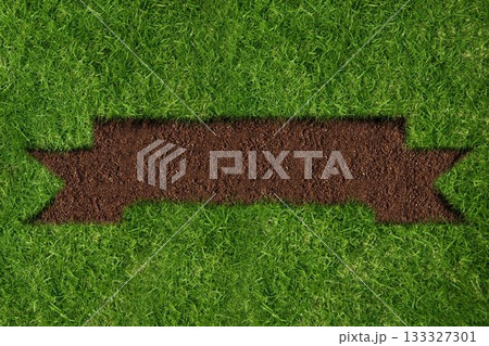 Ribbon-shaped soil patch is lying centrally...のイラスト素材 [133327301] - PIXTA