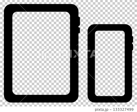 Mobile phone and tablet flat icon set 133327499