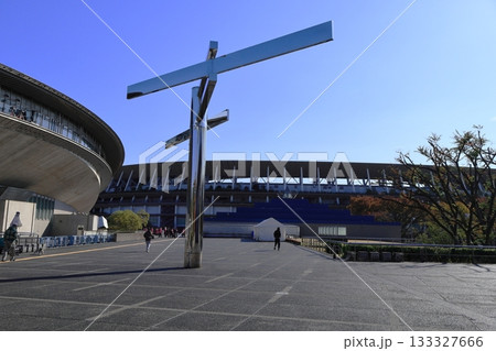 東京体育館と国立競技場 133327666