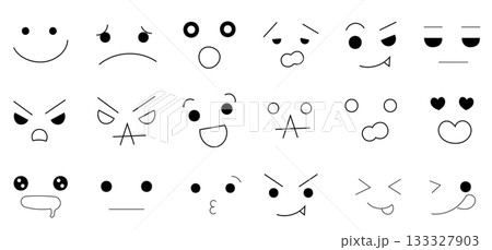 手書きのいろんな表情、感情イラスト 笑顔・困る・怒る・真顔・ビックリ・呆れ・ハートなど 手書きのいろんな表情、感情イラスト 笑顔・困る・怒る・真顔・ビックリ・呆れ・ハートなど 133327903