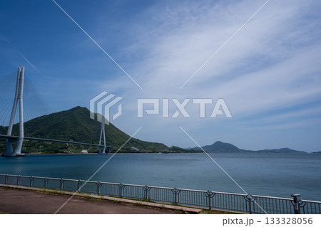 サイクリングロードと多々羅大橋 133328056