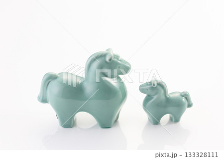 馬の親子 陶器置物 馬の親子 陶器置物 133328111