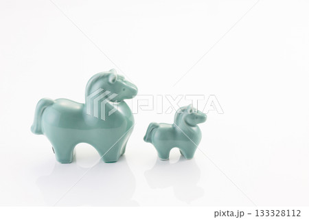 馬の親子 陶器置物 馬の親子 陶器置物 133328112