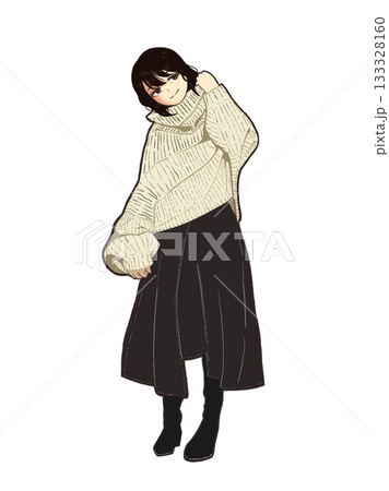 街中で待ち合わせをする若い女性 133328160