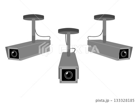 監視する複数の防犯カメラ 133328185