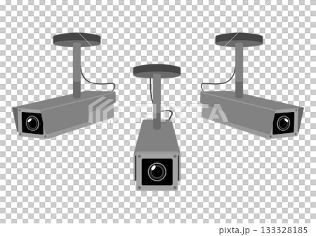監視する複数の防犯カメラ 133328185