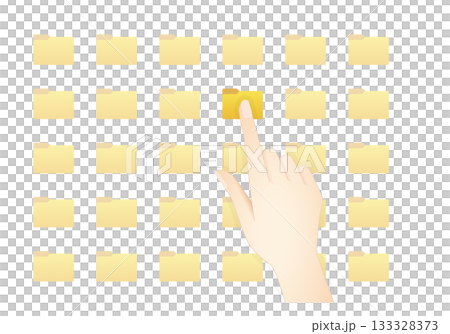 複数のフォルダの中から1つを指さしている手のイメージ 複数のフォルダの中から1つを指さしている手のイメージ 133328373