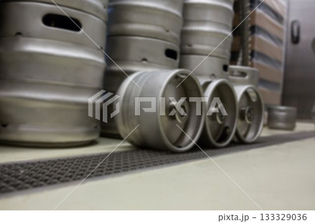 Kegs on floor at distillery Kegs on floor at distillery 133329036