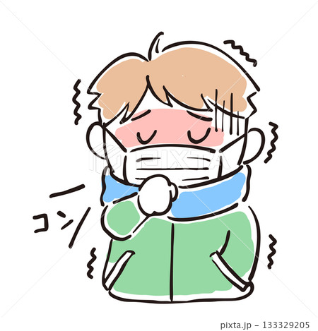 風邪で体調が悪い男の子 133329205