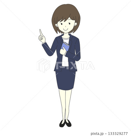 指差しするビジネスウーマン 指差しするビジネスウーマン 133329277