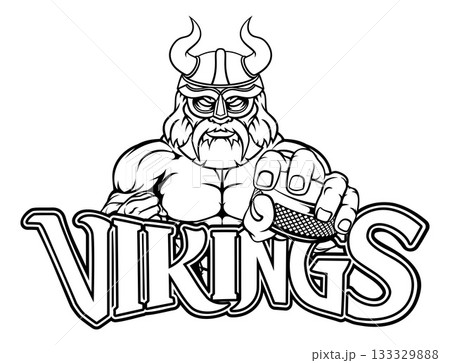 Viking Man Ice Hockey Sports Team Mascot 133329888