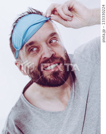 Happy man after sleep 133330224