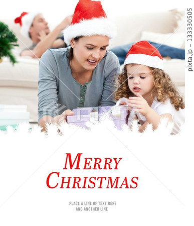 a happy family Christmas card a happy family Christmas card 133330505