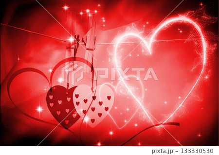 Glowing red Valentines composite 133330530