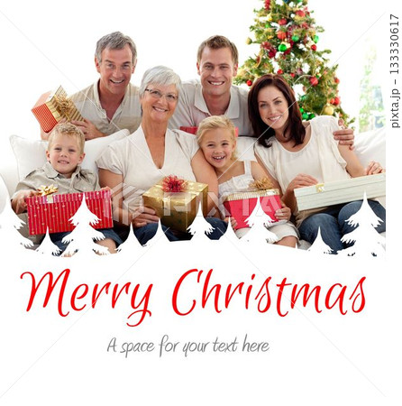 a happy family christmas card a happy family christmas card 133330617