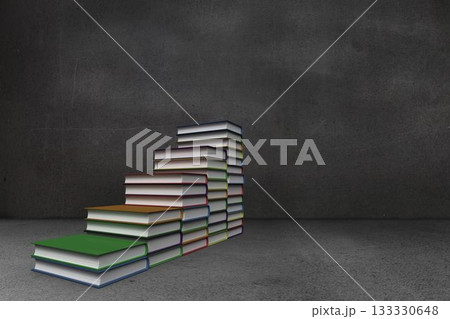 Steps made from books in grey room Steps made from books in grey room 133330648